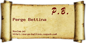 Perge Bettina névjegykártya